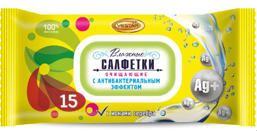 Салфетка вл. "Vestar" антибак.эффект N15 (Р)