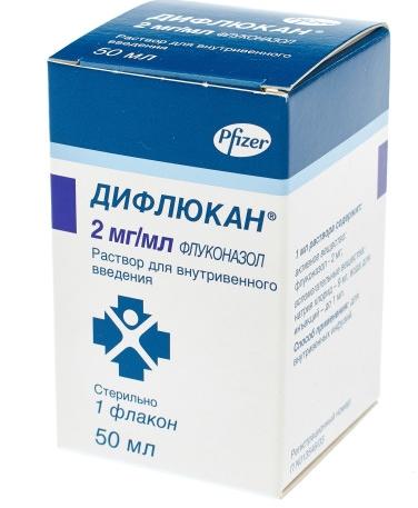Дифлюкан раствор для инфузий 2 мг/мл 50 мл