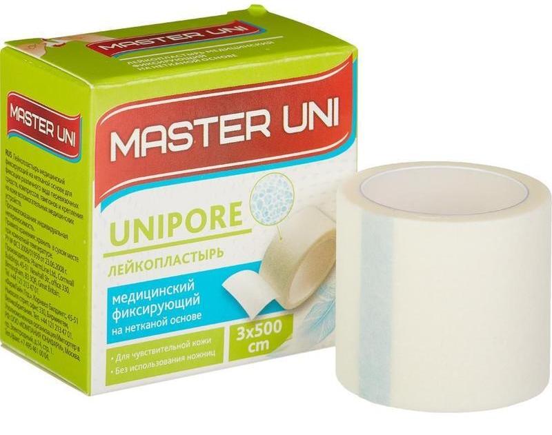 Пластырь н/ткан.осн. 3х500см кат.карт.уп.Master Uni (Р)
