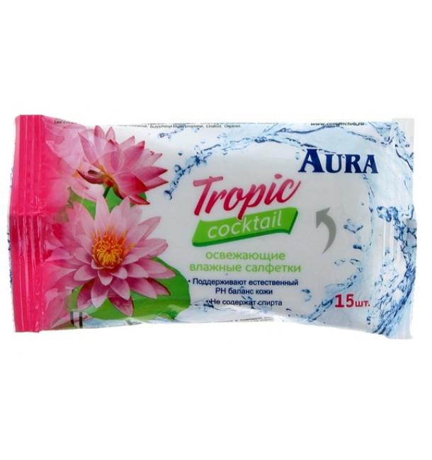 Салфетка вл. "Aura"Tropic Coctail освеж.N15 (Р)