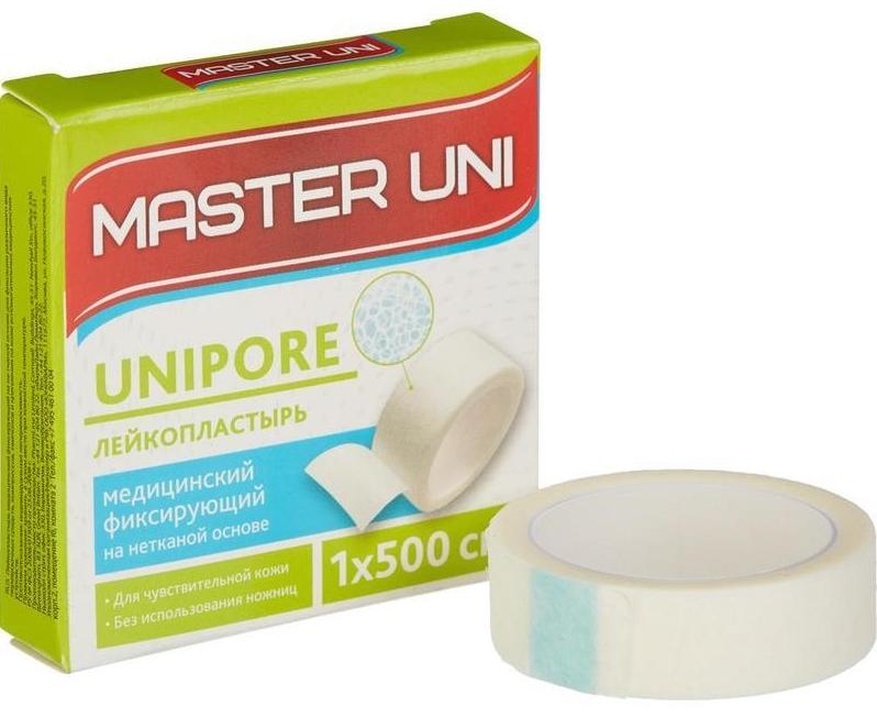 Пластырь н/ткан.осн. 1х500см кат.карт.уп.Master Uni (Р)