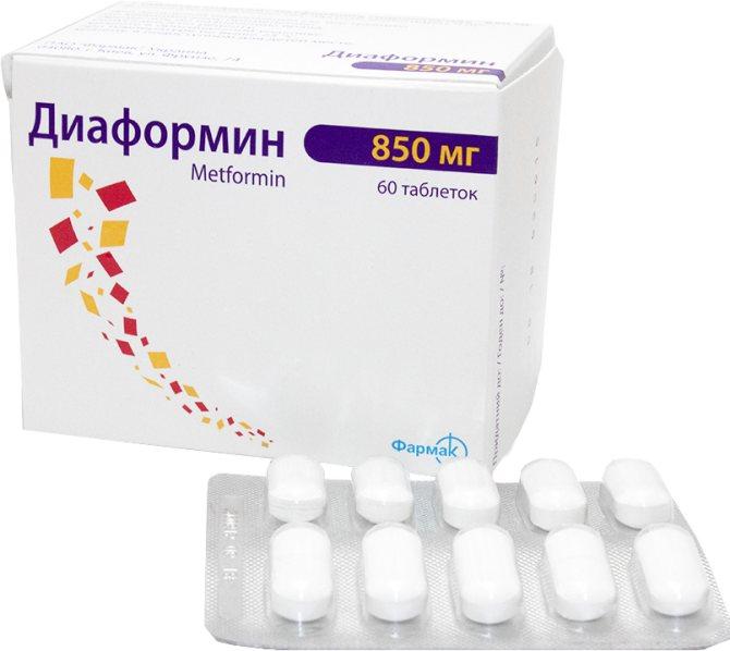 Диаформин таб. 850 мг: 60 шт.