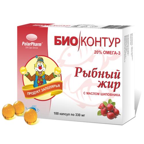 Рыбный жир Биоконтур капс. N100 (шиповник) (Р) (ПТ)