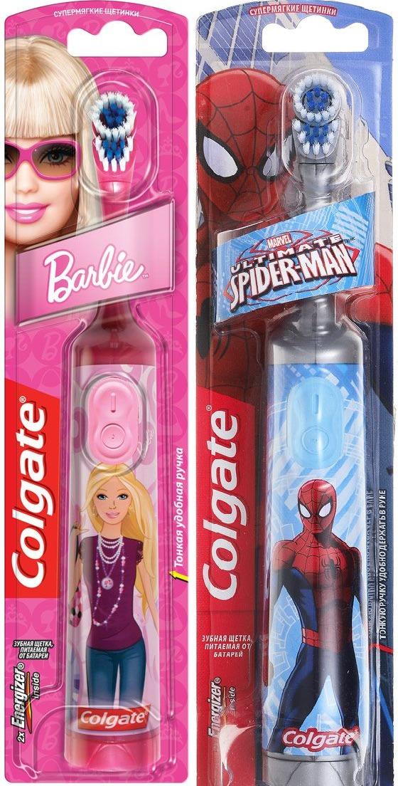 Зубная щетка электрическая детская Колгейт Spiderman/Barbie