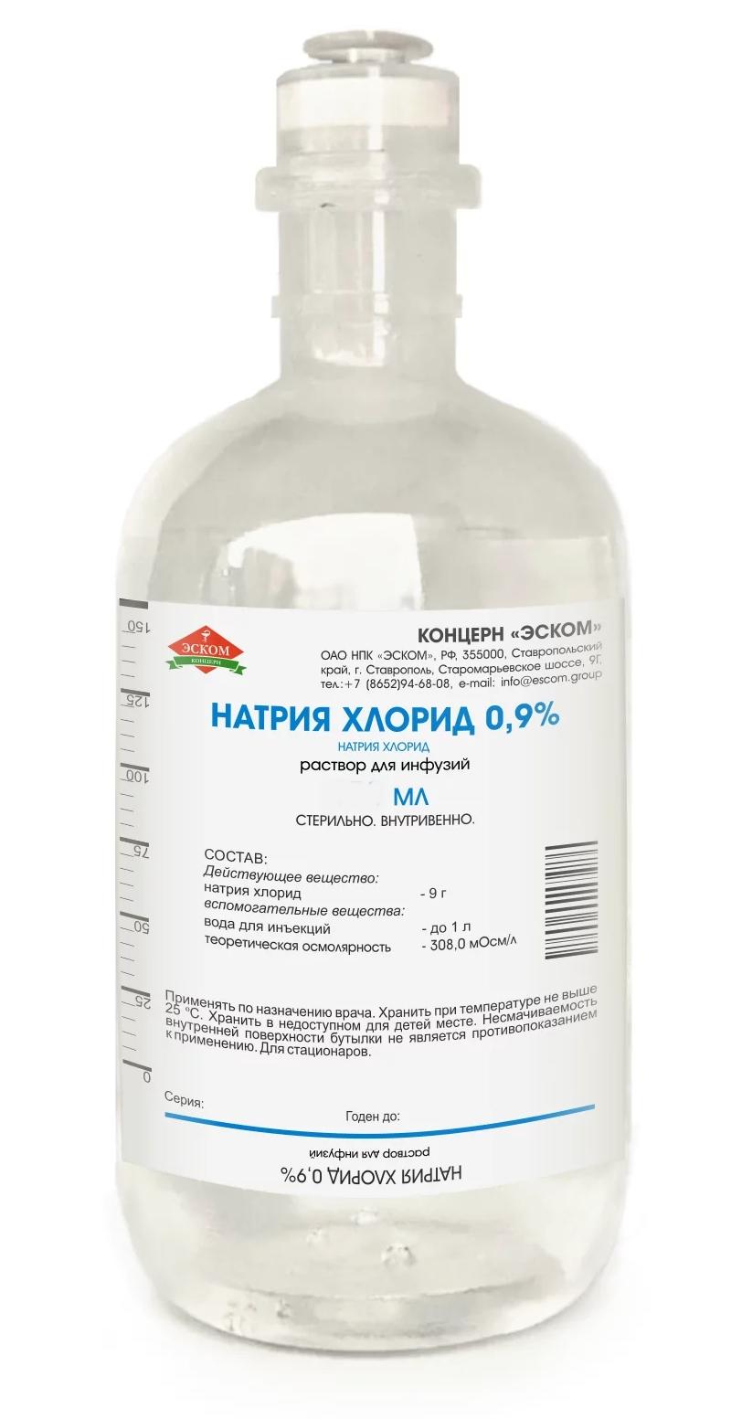 Р-р натрия хлорид 0.9% 400мл бут.пл. (Р) Эском#