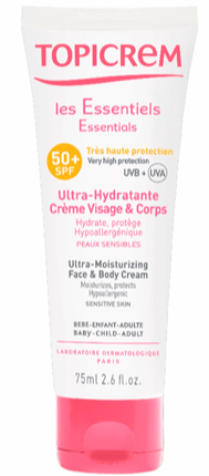 Topicrem Крем для лица и тела SPF50+ ультра увлажнение 75мл