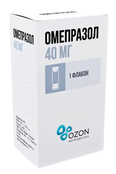 Омепразол лиоф.д/р-ра д/инф. 40мг N1 (Р) Озон#
