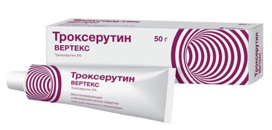 Троксерутин-Вертекс гель 2% 50г (Р)
