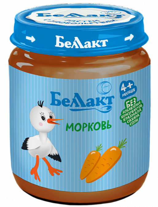 Беллакт Пюре Морковь 100г (4+) (Р) (ПТ)