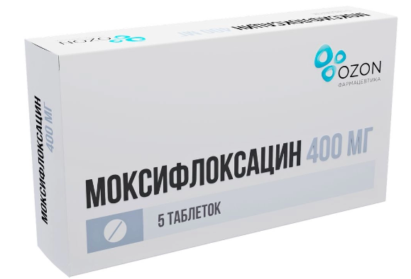 Моксифлоксацин таб.п/о 400мг N5 (Р) Озон#