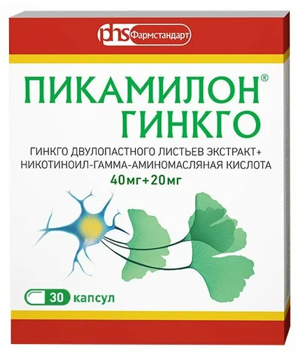 Пикамилон Гинкго капс. 40мг+20мг N 30 (Р)