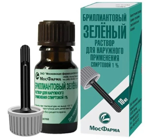 Брилл.зелен.р-р 1% 10мл с лопаткой (Р) Мосфарм