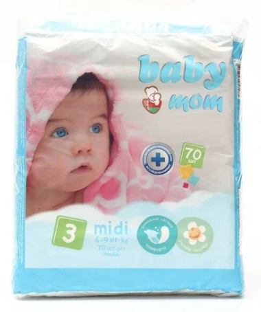 Подг. Baby Mom 3 midi (4-9 кг) N70 (Р)