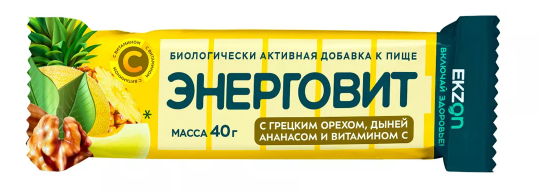 Энерговит с грецк.орехом дын.анан.с вит.с 40г (Р) (ПТ)