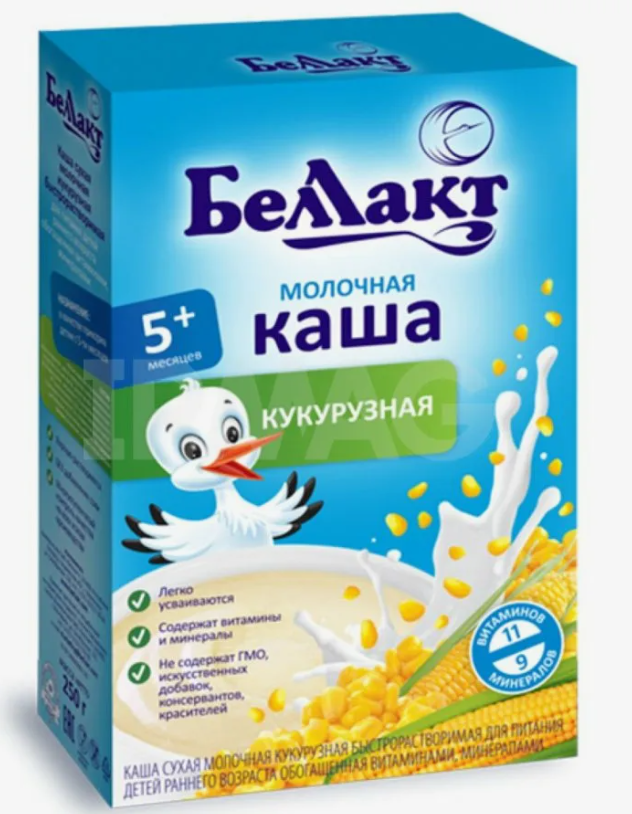 Беллакт Каша мол. кукурузная 5+мес. 200г (Р) (ДПИ)