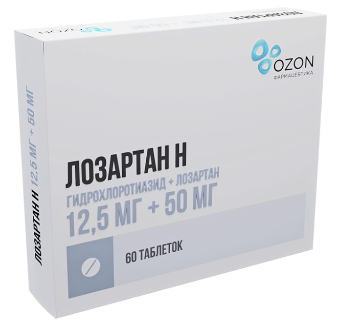 Лозартан Н таб. 50мг/12.5 N60 (Р) Озон
