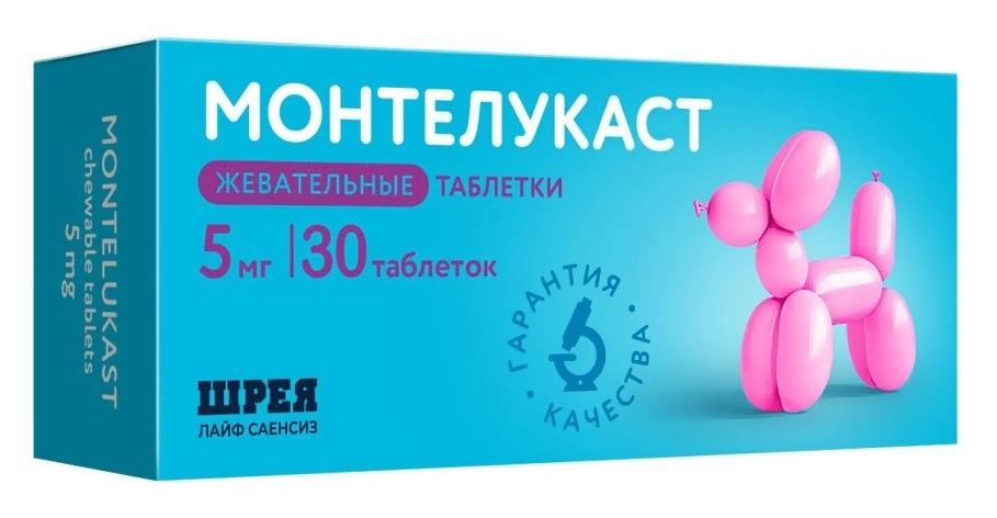 Монтелукаст таб. жев. 5мг N30 (Р) Шрея
