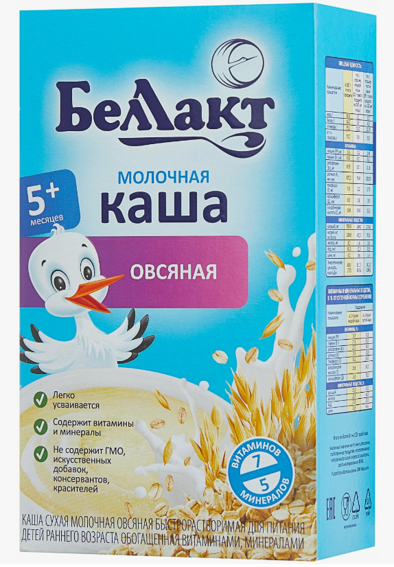 Беллакт Каша мол. овсян. преб. 5+мес. 200г (Р) (ДПИ)