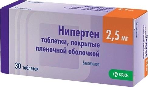 Нипертен 2.5мг N30 (Р)(Бисопролол)#