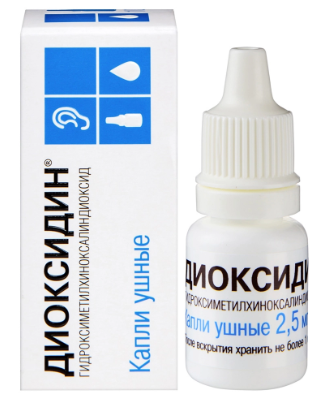 Диоксидин капли ушные 2.5мг/мл 10мл (фл-кап) (Р)