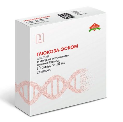 Р-р глюкозы 10% 400мл N15 стекл. (Эском) (Р)#