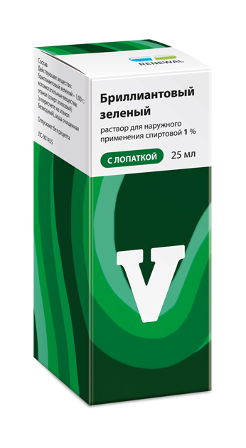 Брилл.зелен.р-р 1% 25мл с лопаткой (Р) Обновление