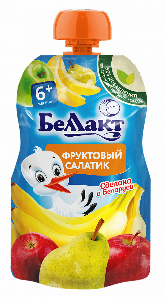 Беллакт Пюре Фруктовый салатик  90г (6+) пауч. (Р) (ПТ)