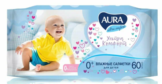 Салфетка вл. "Aura" Ult.Comf. д/дет.N60 (Р)