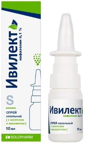 Ивилект спр.наз. 0.1% 10мл с мент./эвкал. (Санорин)
