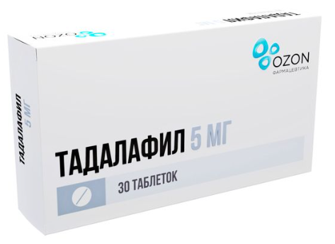 Тадалафил таб. п/о 5мг N30 (Р) Озон