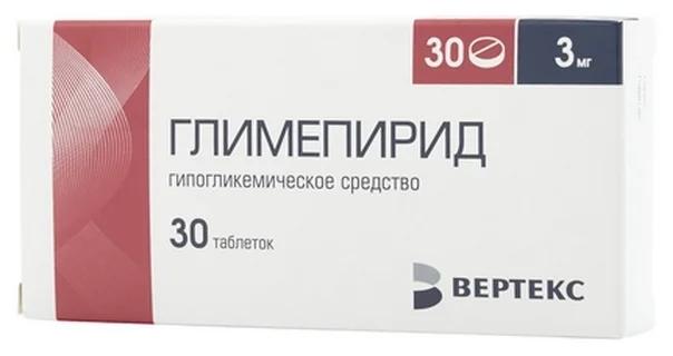 Глимепирид-Вертекс таб. 3мг N30 (Р)