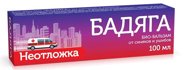 Неотложка био-бальзам Бадяга от синяков и ушибов 100 мл
