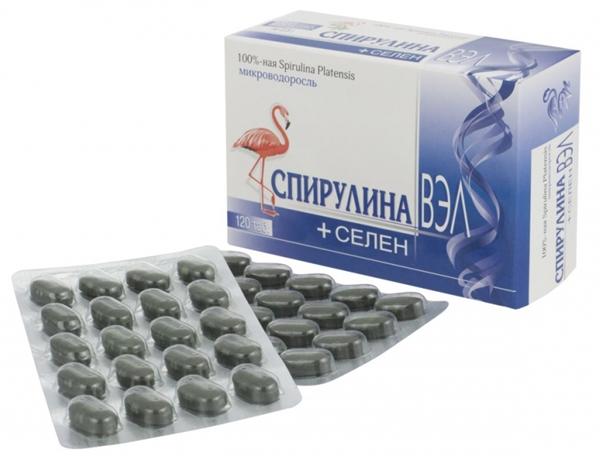 Спирулина ВЭЛ+селен 0.5г N120 (Р) (ПТ)