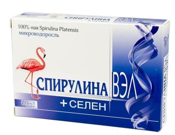 Спирулина ВЭЛ+селен 0.5г N60 (Р) (ПТ)