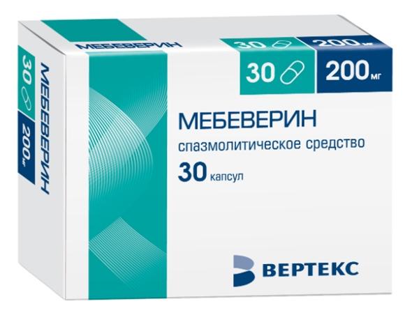 Мебеверин-Вертекс капс. пролонг.д-я 200мг N30 (Р)#