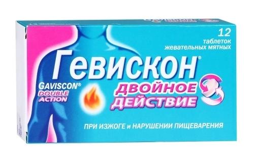 Гевискон Двойное действ.таб.жев. N12 мята (Р)