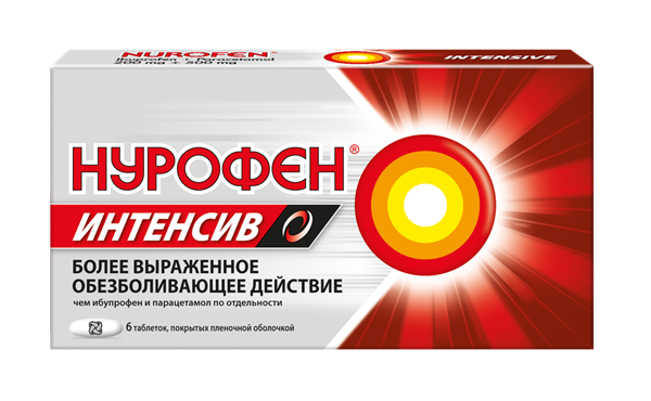 Нурофен Интенсив таб.п/о 200мг+500мг N6 (Р)