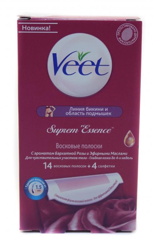 Veet восковые полоски (линия бикини и область подмышек): 14 шт.