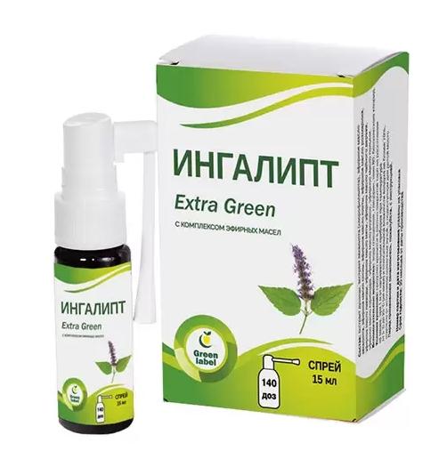 Ингалипт ExtraGreen ср-во д/пол.рта 140доз 15мл