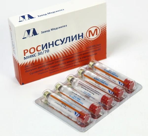 Росинсулин М картридж (30/70) 100МЕ/мл 3мл №5