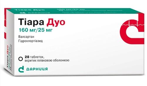 Тиара Дуо таб. 160 мг+25 мг: 28 шт.
