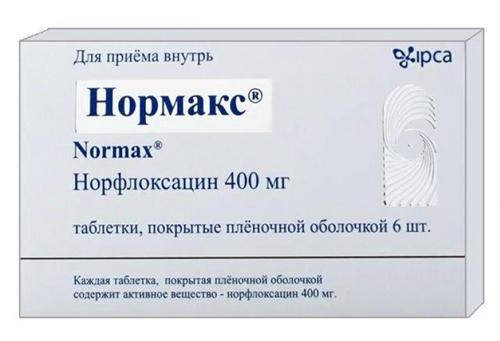 Нормакс таб. п/пл.о 400мг N 6 (Р) (Норфлоксацин)