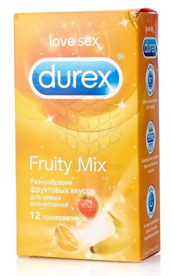 Презервативы Дюрекс Fruity Mix (цветные) №12