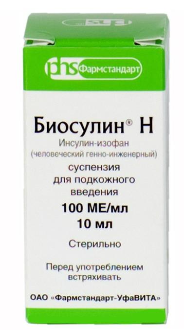 Биосулин Н сусп. д/ин.100МЕ/мл 10мл фл. (Р)#
