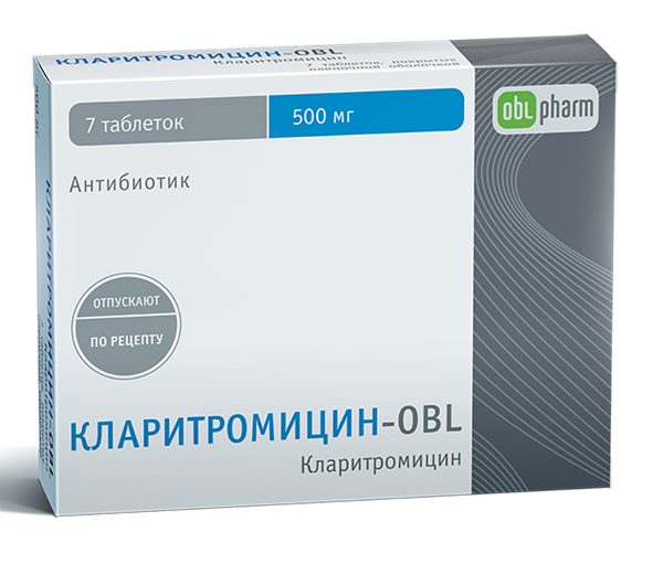 Кларитромицин OBL таб. 500мг №7