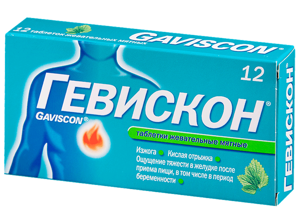 Гевискон мятные табл. жеват. N 12 (Р)