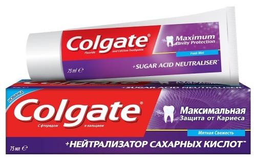 Зубная паста Колгейт Максимальная защита от кариеса Нейтрализатор сахарных кислот 75 мл