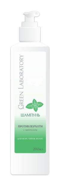 Шампунь Green Labor. пр/перхоти 200мл с мент.