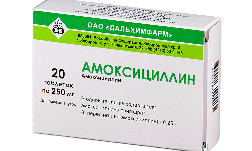 Амоксициллин таб. 250 мг: 20 шт.