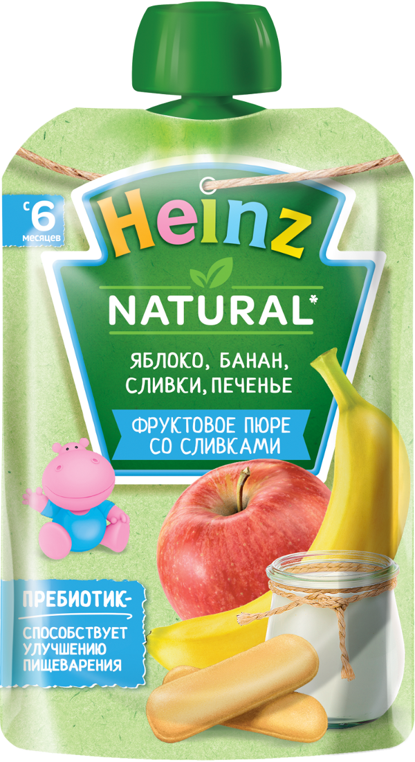 Heinz Пюре ябл/бан/печ./сливки 90г 6мес. (пауч.) (Р) (ПТ)